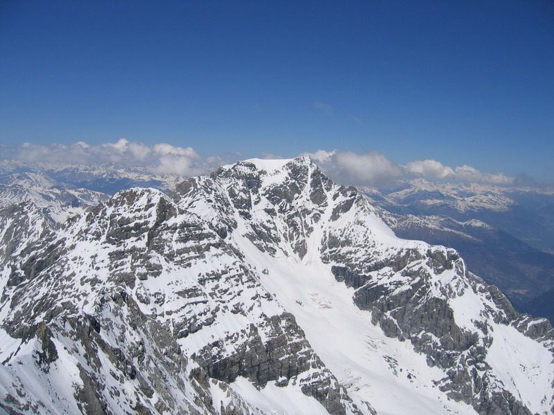 pohľad na Ortler z vrcholu Konigspitze